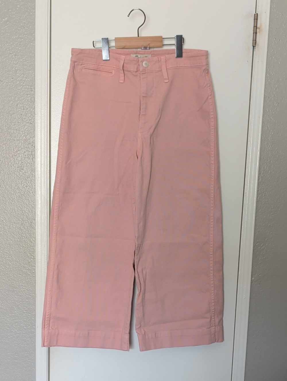 Madewell Blush Pink Cropped Wide-Leg Jeans Sz 30